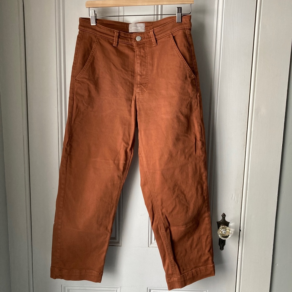 Everlane Straight Leg Crop Pants - Cocoa Brown - size 10